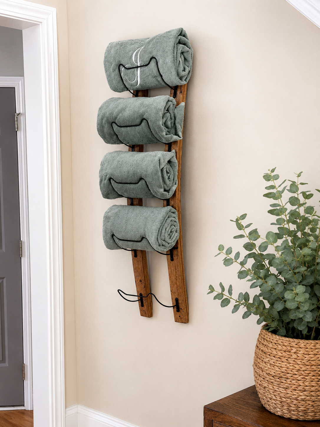 Bourbon Barrel Towel Rack