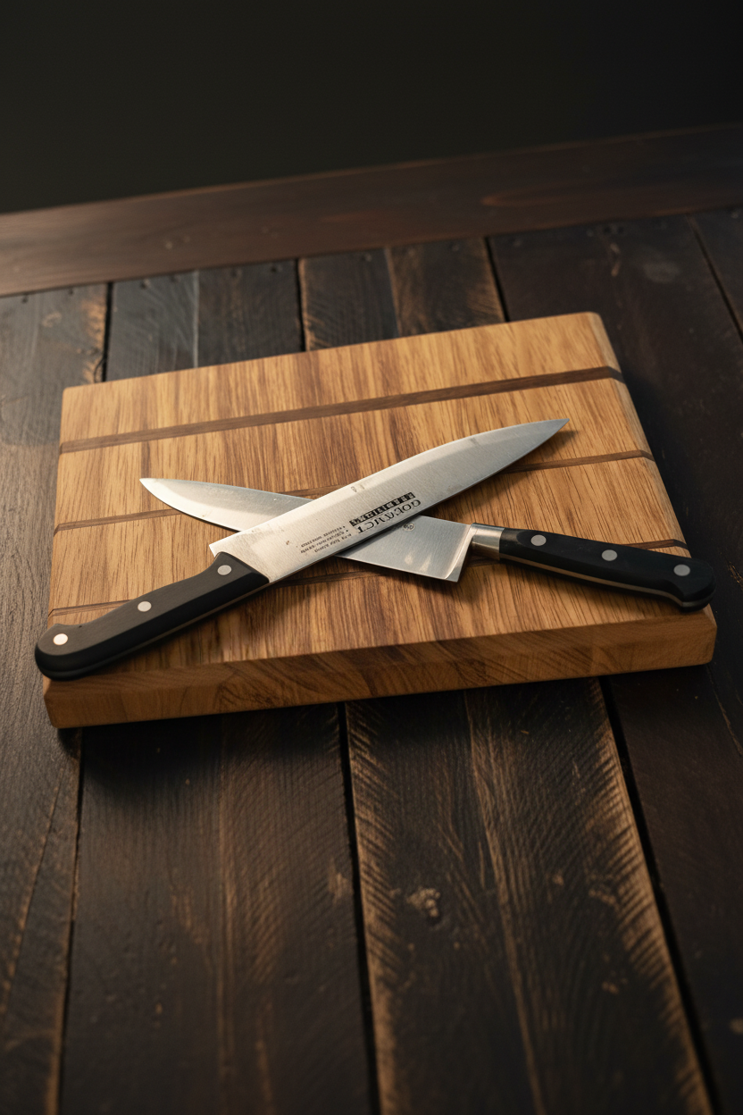 Iroko and Walnut Cutting Board - Enhanced